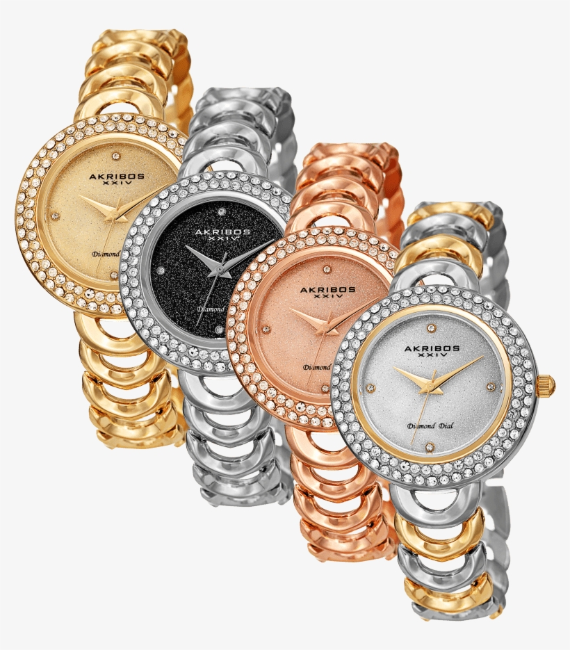 Akribos Xxiv Ak1050 Women's Diamond & Swarovski Crystal, transparent png
