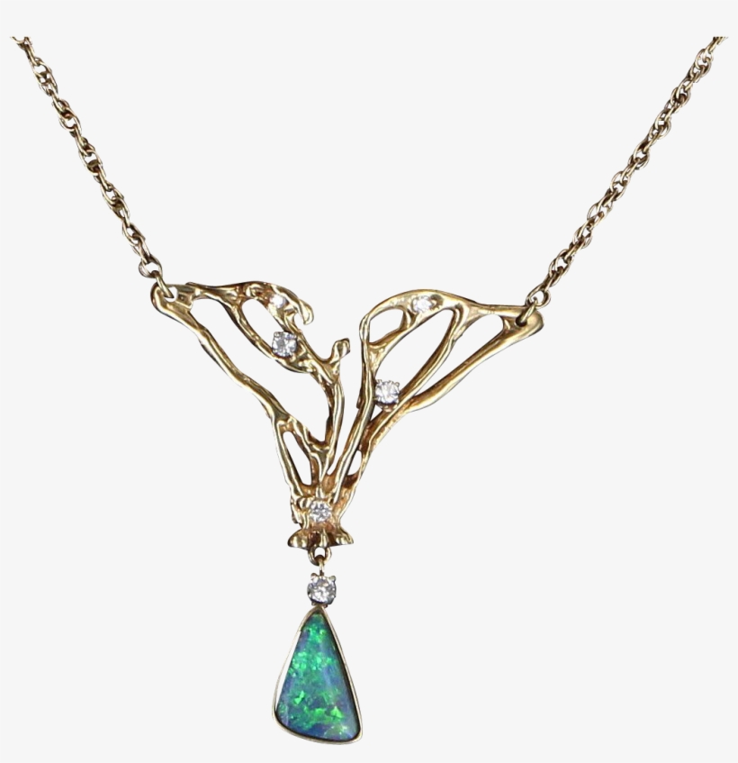 Picture Transparent Boulder Opal Diamond Necklace Vintage, transparent png