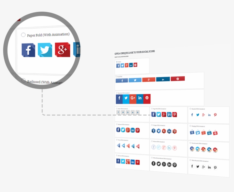 Display Your Social Buttons With Clean Designed Icons, transparent png