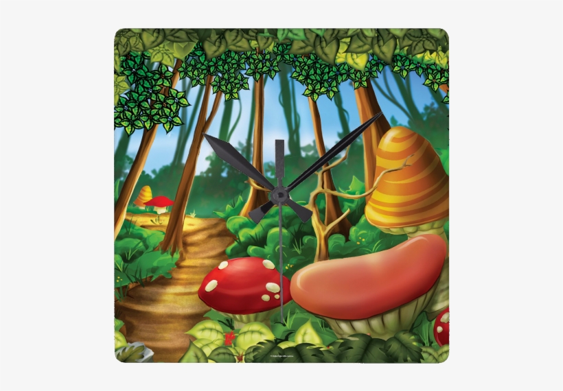 Whimsical Forest Clock, transparent png