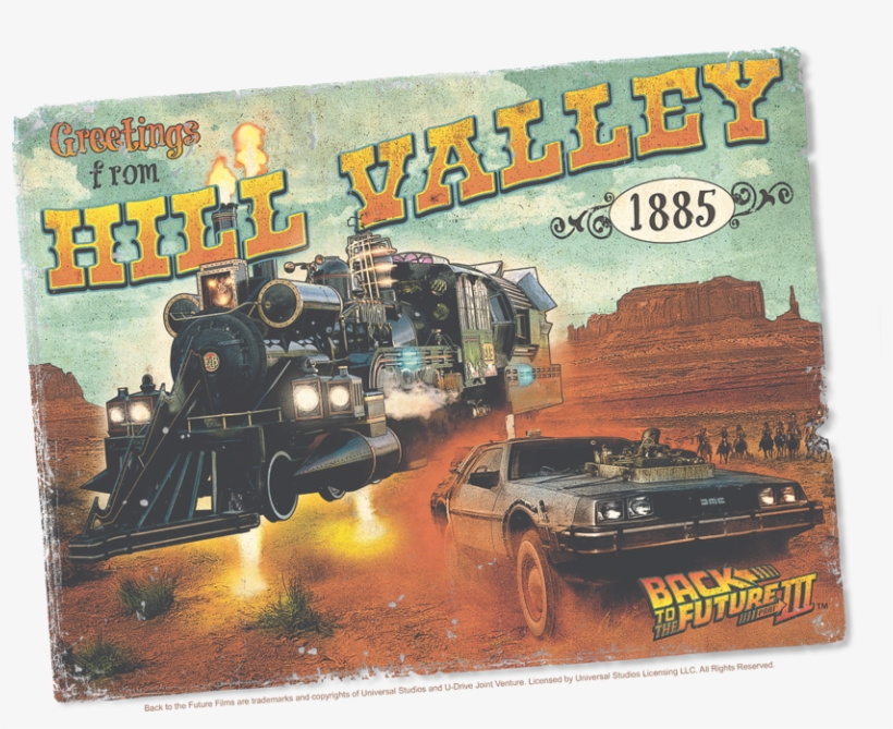 Back To The Future Iii Hill Valley Postcard Men's Regular, transparent png