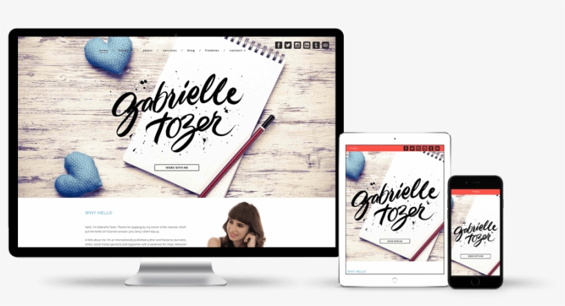 Image Of The Gabrielle Tozer Website Design On A Desktop,, transparent png