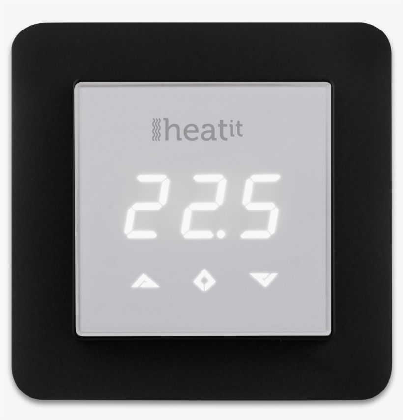 Heatit Z Wave White Front Black Frame, transparent png