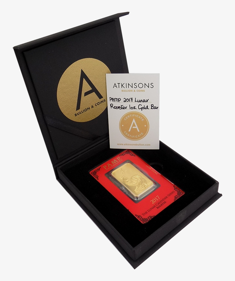 Pamp 2017 Lunar Rooster 1oz Gold Bar With Gift Box, transparent png