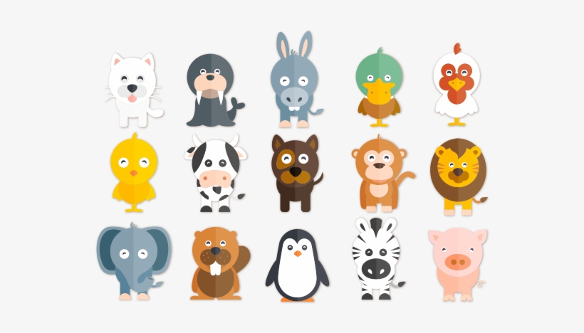 Happy Animals Illustrations Free Vector And Png The - 1200x628 PNG ...