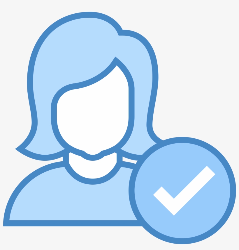 Checked User Female Icon, transparent png