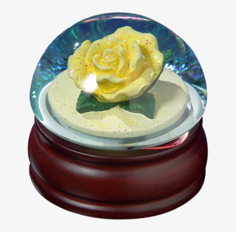 Yellow Rose Mushroom Water Globe, transparent png