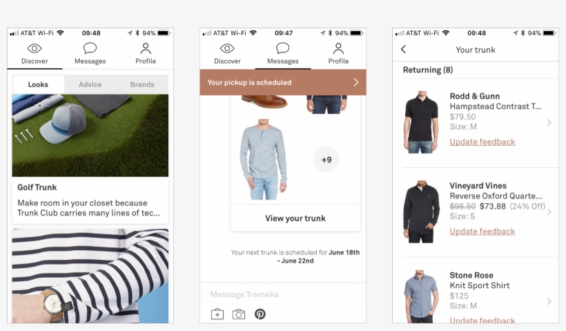 Trunk Club Mixes Gui With Chat In Two Different Ways, transparent png