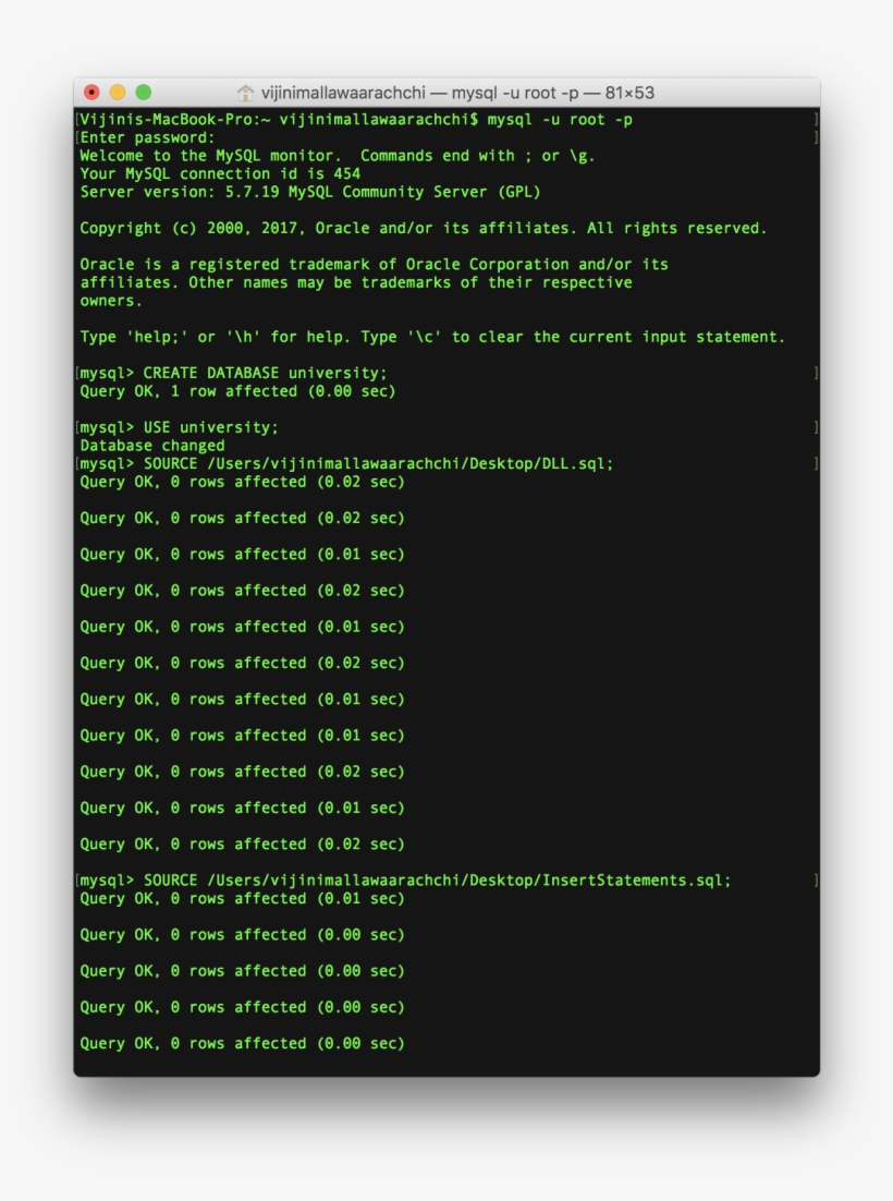 Executed Queries To Setup The Database, transparent png