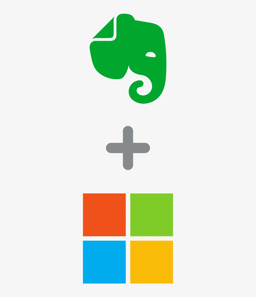 Evernote And Microsoft Logos, transparent png