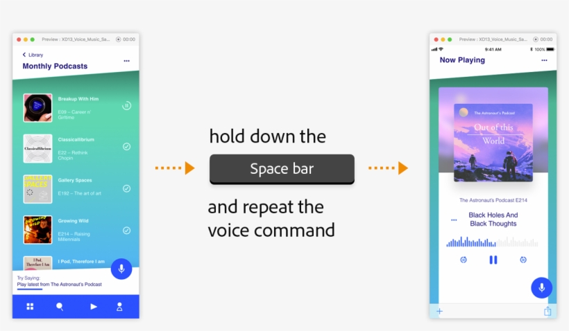Preview Transition With A Voice Command, transparent png