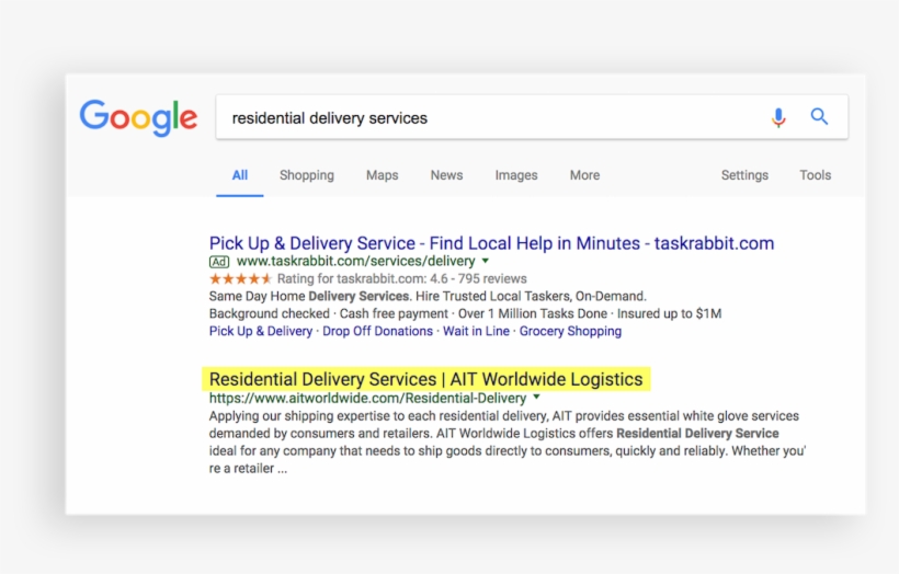 Spot In Google Search Results For "ground Shipping, transparent png
