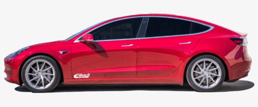 Tesla Model 3 With Eibach Lowering Springs Installed, transparent png