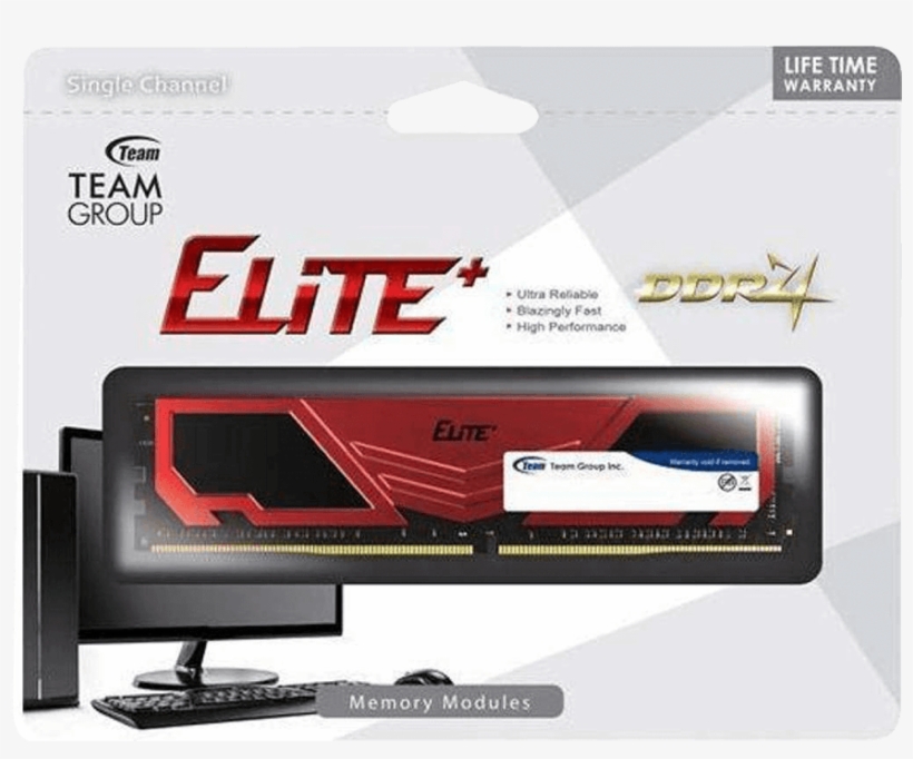 Team Elite Plus Memory 4gb Ddr4-2400 Black Red, transparent png