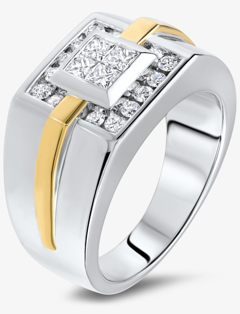 Diamond Ring In 18k White/yellow Gold, transparent png