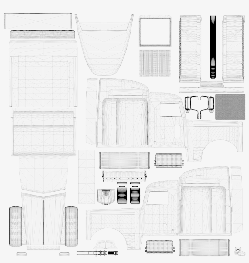 Peterbilt Drawing Template, transparent png