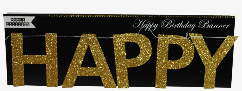 Gold Glitter 8 Ft Happy Birthday Banner, transparent png
