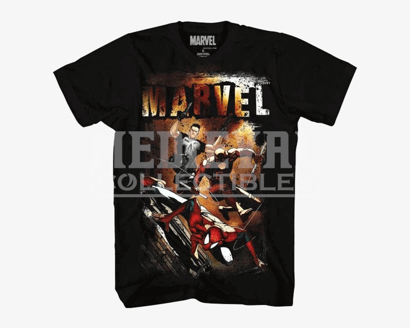 Marvel Team Up Spiderleap T Shirt, transparent png