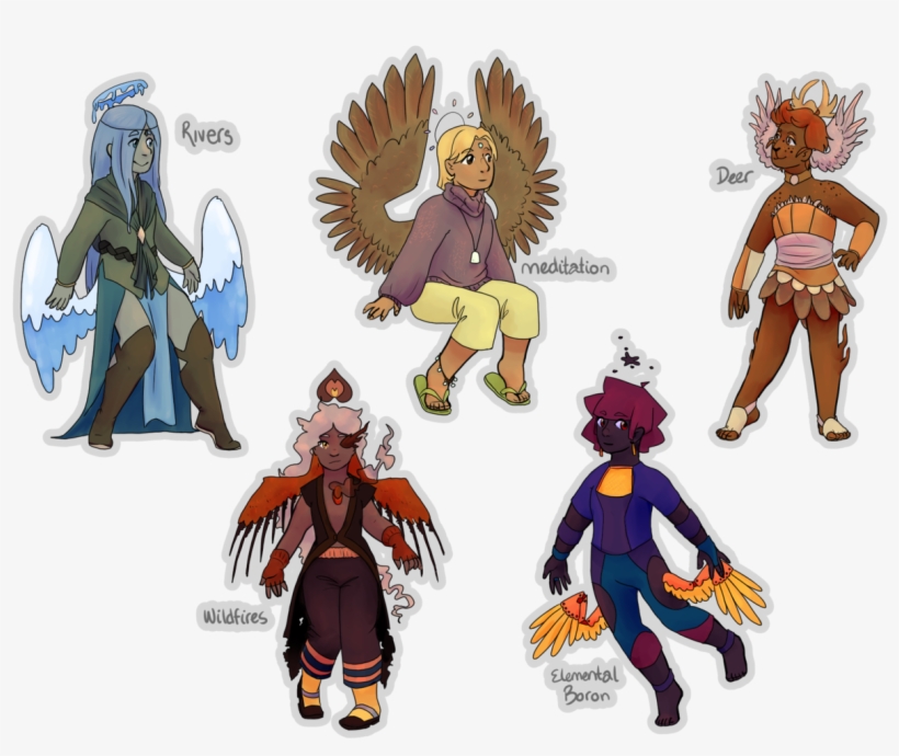 Five Thematic Angels, transparent png