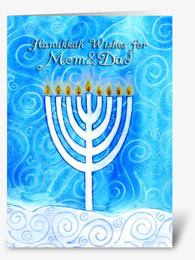 Hanukkah Wishes For Mom And Dad Greeting Card - Greeting Card, transparent png