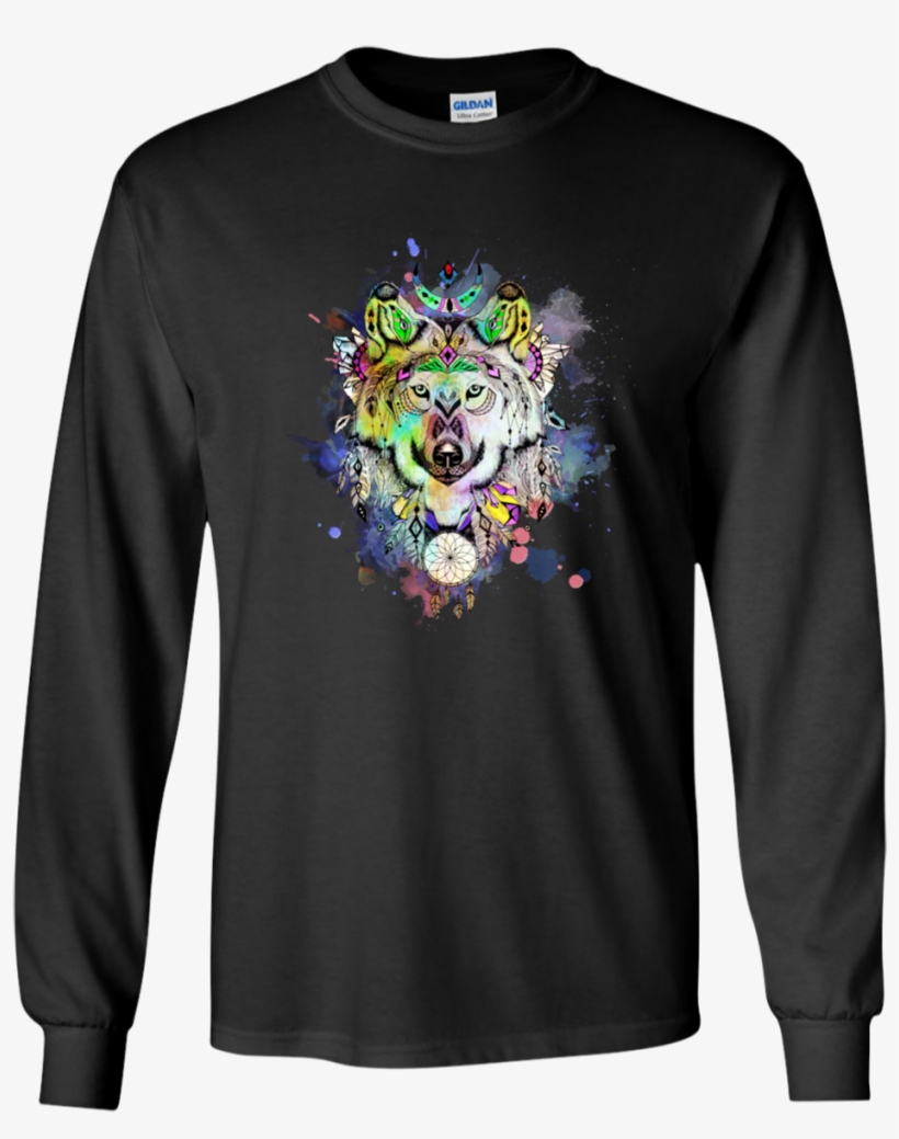 Watercolor Wolf Classic T-shirt - Shirt, transparent png