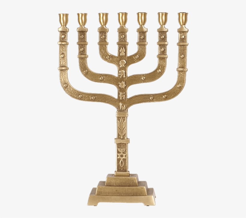Messianic Menorah In Brass - Menorah, transparent png