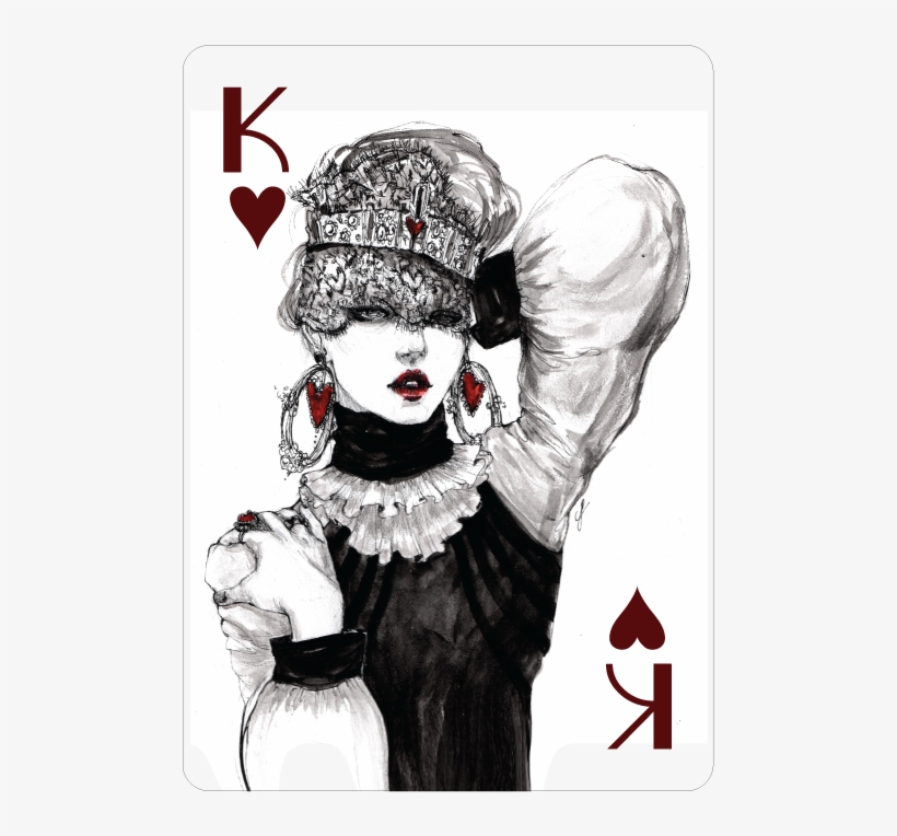 King Of Hearts, Fashion Playing Cards By Connie Lim - Connie Lim, transparent png