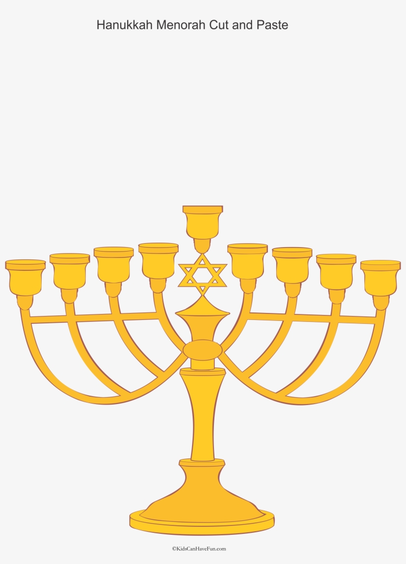 Cut And Paste Menorah My First Hanukkah Picture Ornament 2377x3187