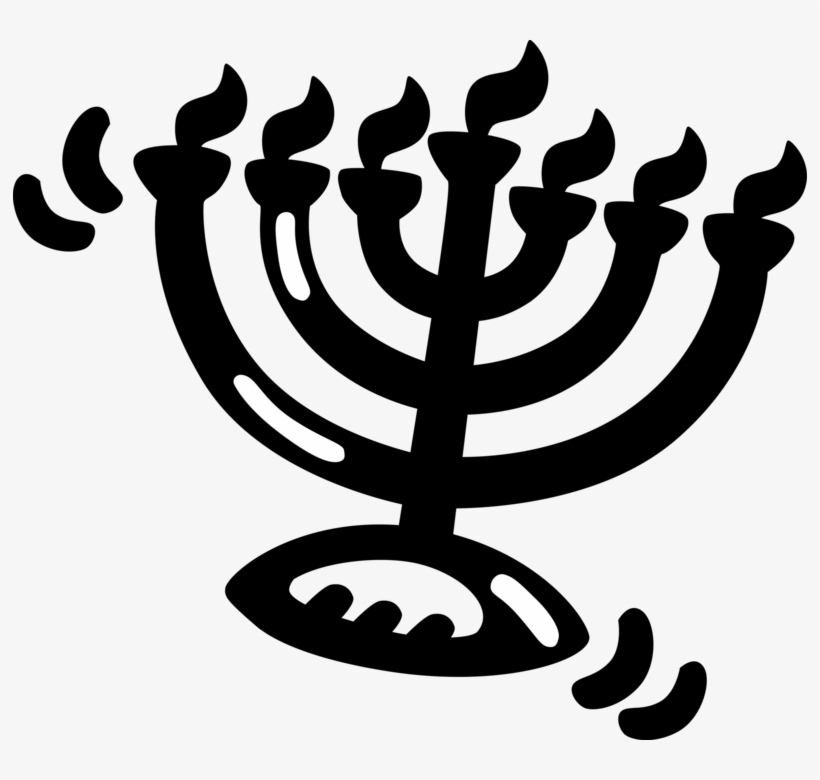 Vector Illustration Of Jewish Chanukah Hanukkah Menorah - Menorah, transparent png