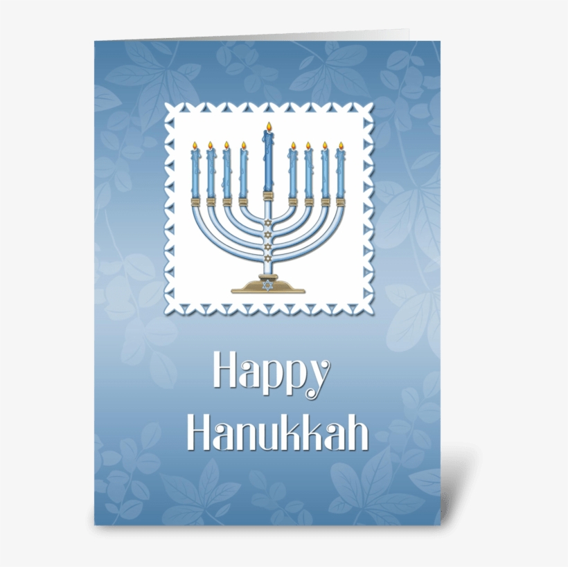 Happy Hanukkah, Blue Menorah Greeting Card - Hanukkah, transparent png