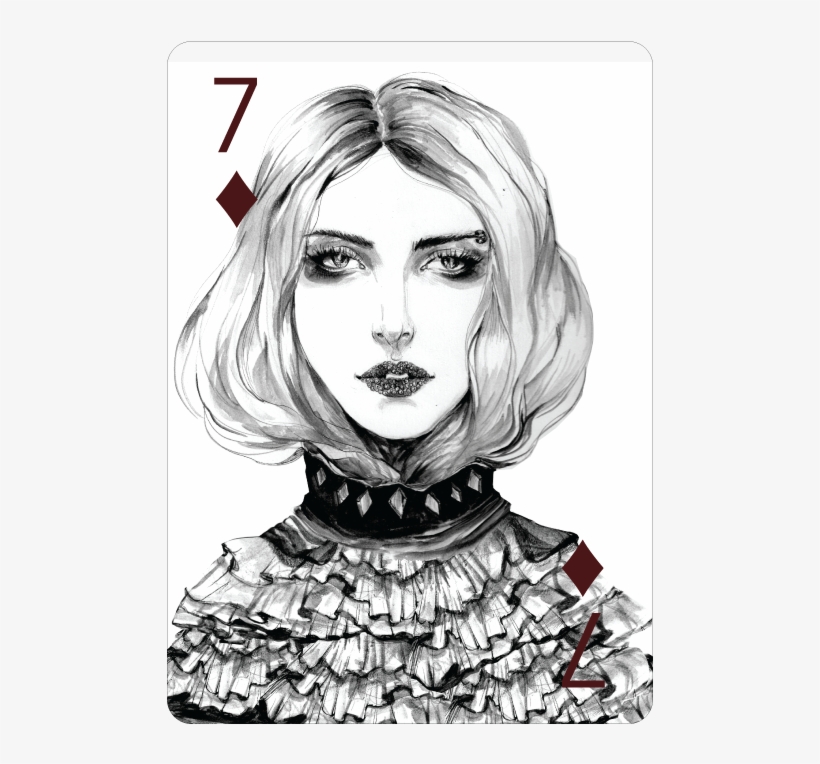 Seven Of Diamonds, Fashion Playing Cards By Connielim - Connie Lim Design Playing Cards King, transparent png