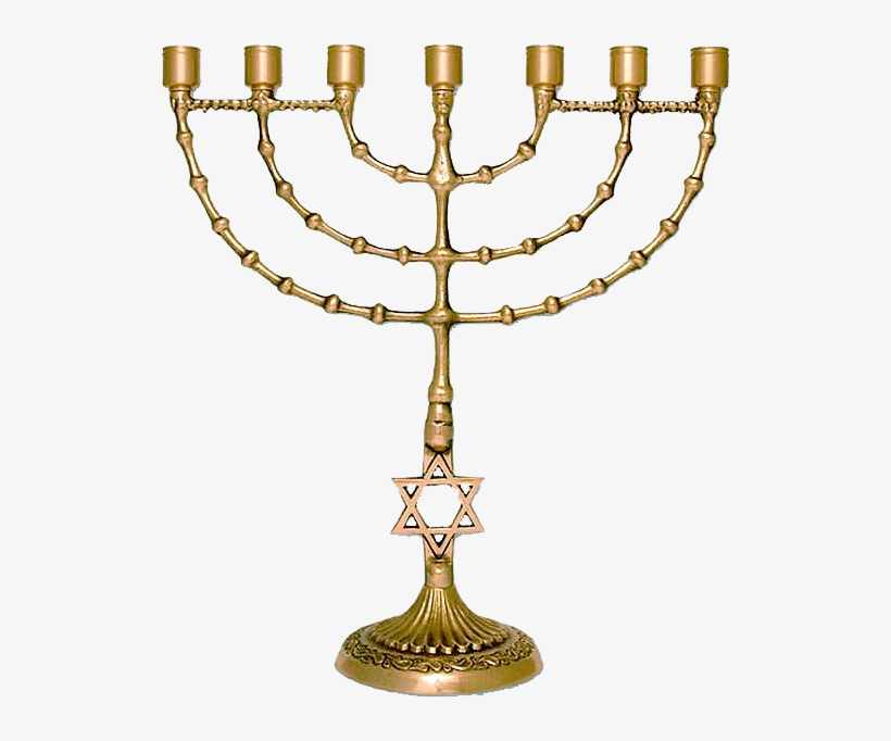 Star Of David Brass Menorah - Menorah, transparent png
