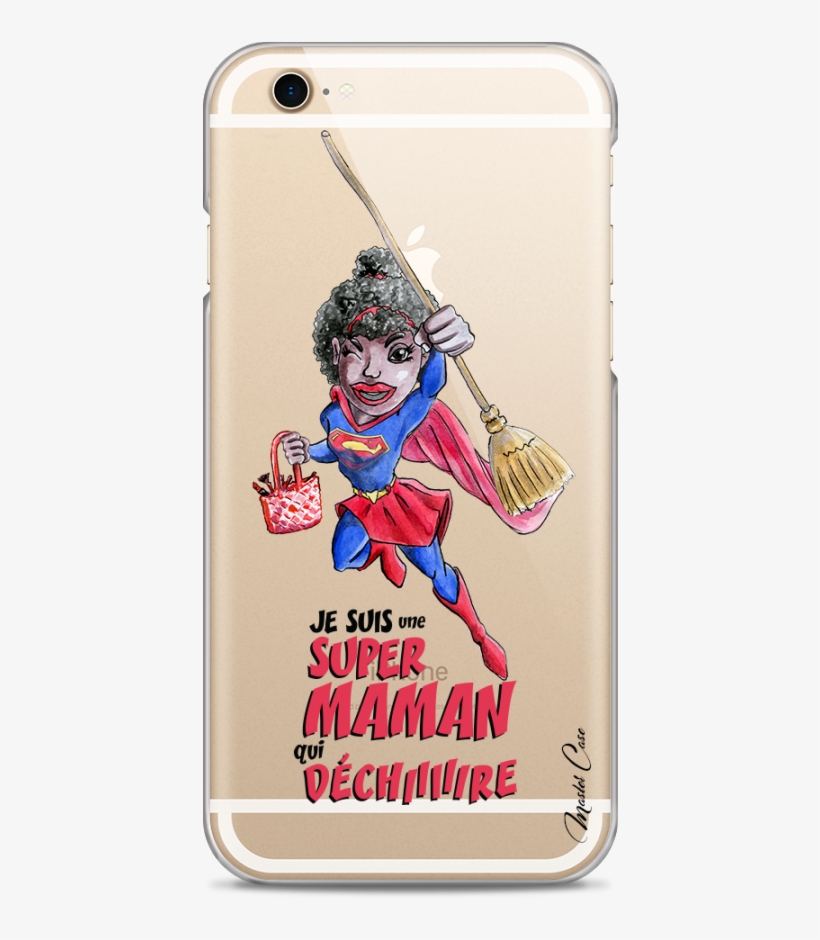 Coque Iphone 6/6s Super Maman Qui Déchire- Black Watercolor - Coque Iphone 7plus/8plus Transparente, transparent png