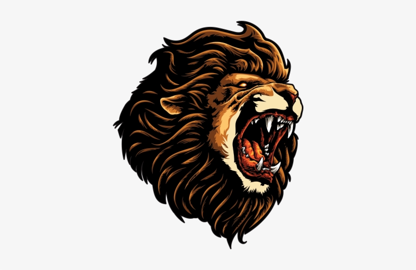 Vector Royalty Free Library Printed Vinyl Stickers - Angry Lion Lion Vector, transparent png
