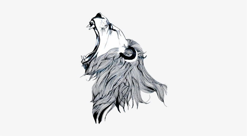 Clip Black And White Library Gargoyles Drawing Lion - Simple Lion Roaring Drawing, transparent png