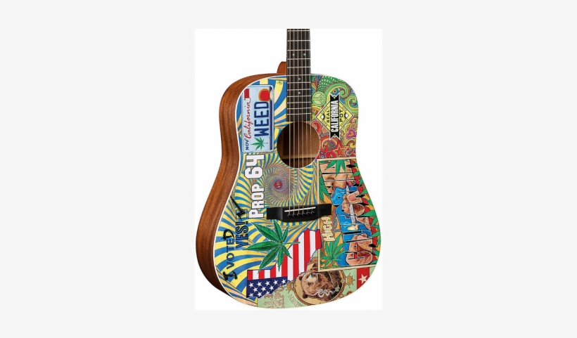 Martin D-420 Custom Graphic Acoustic Guitar - Martin Weed Guitar, transparent png