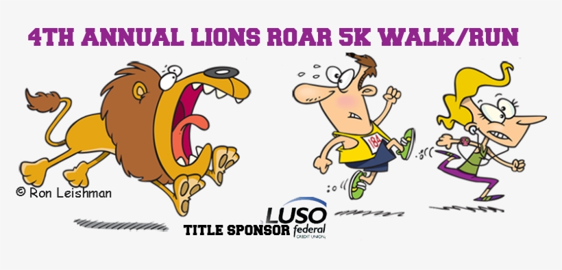 Mark Your Calendars For The 4th Annual Lions Roar 5k - Cartoon, transparent png