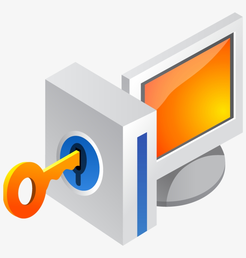 Laptop 3d With Lock And Key - Computer, transparent png