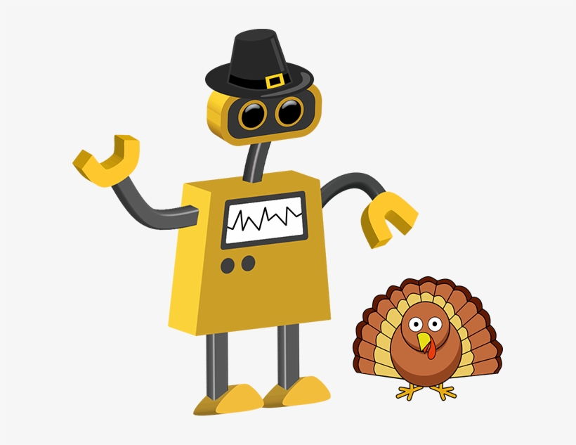 Pilgrim Bot And Turkey - Cartoon Robot Turkey, transparent png
