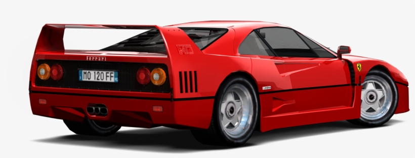 Ferrari F40 - Rear - Outrun, transparent png