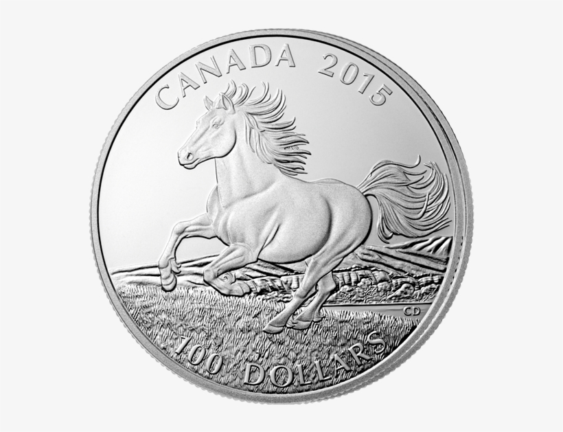 2015 $100 Canadian Horse Fine Silver Coin, transparent png