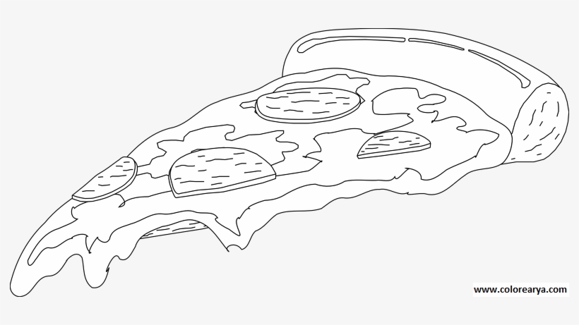 Colorear Pizza - Clip Art, transparent png