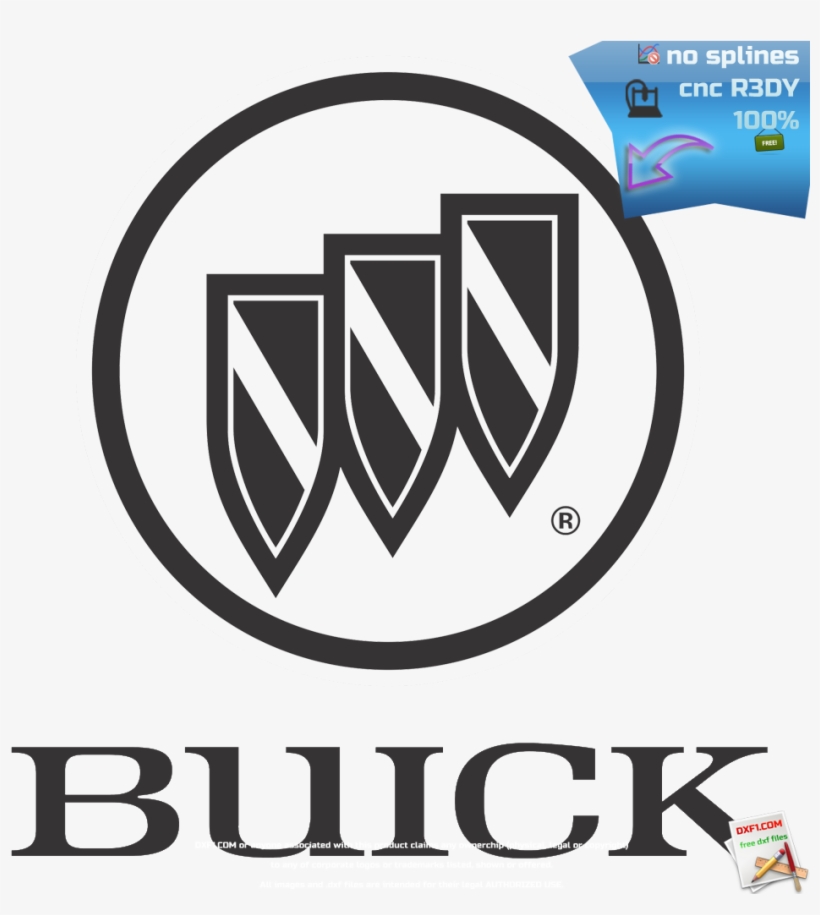 Free Dxf Files Download - Buick Logo Black And White, transparent png