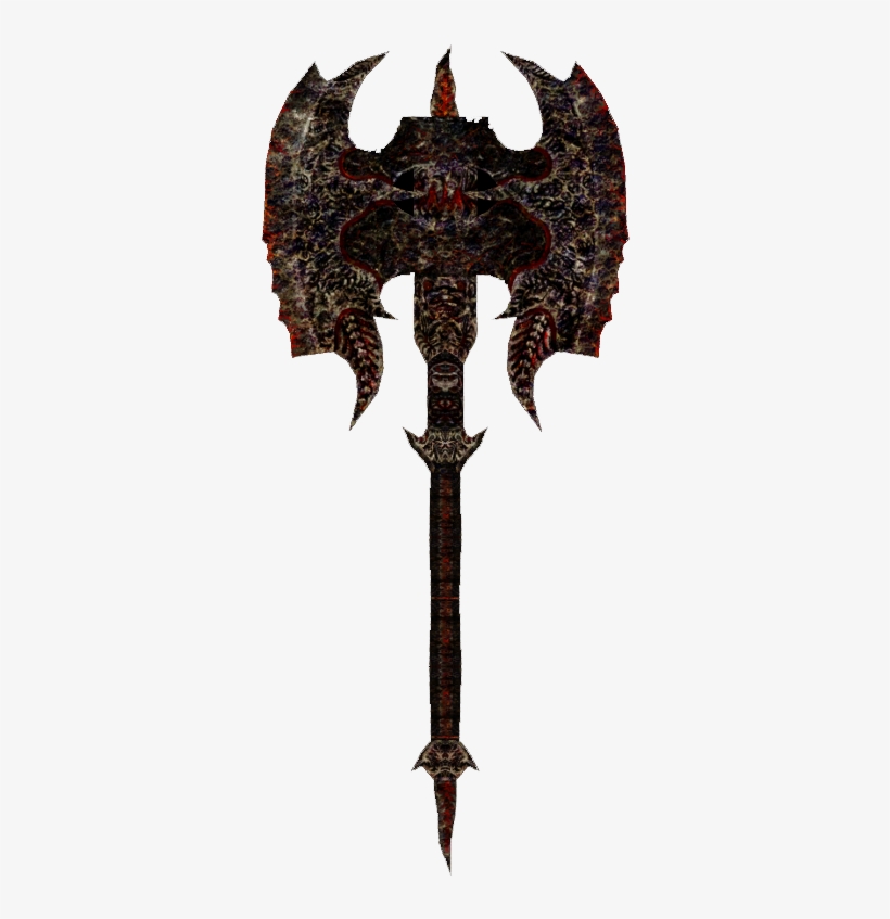 Daedric Battle Axe, transparent png