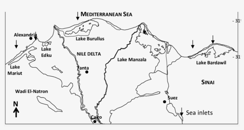 Location Map Of The Five Northern Lakes Of Egypt, transparent png