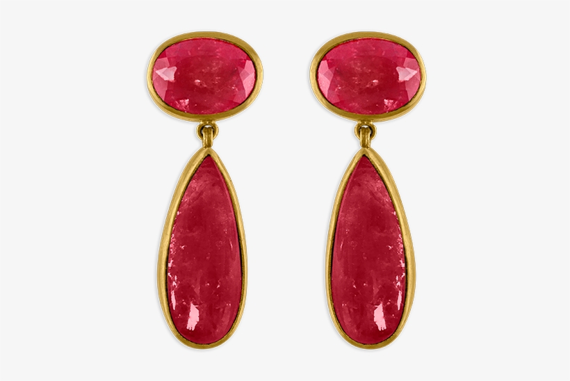 Rhodonite Amphora Earrings, transparent png