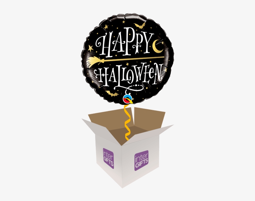 Happy Halloween Golden Broomstick, transparent png