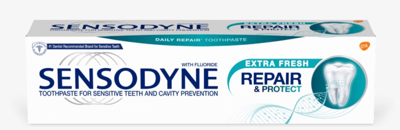 Sensodyne Repair And Protect Toothpaste In Extra Fresh, transparent png