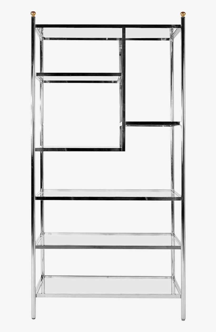 1970s Chrome Bookcase, transparent png