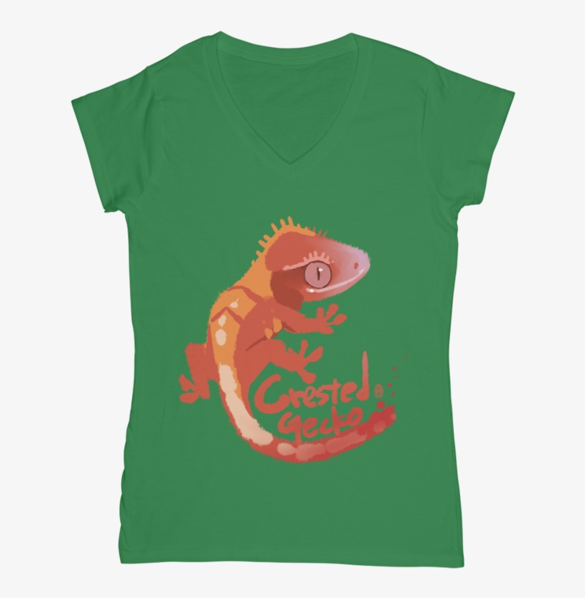 Is002 Crested Gecko ﻿women's V Neck T Shirt, transparent png
